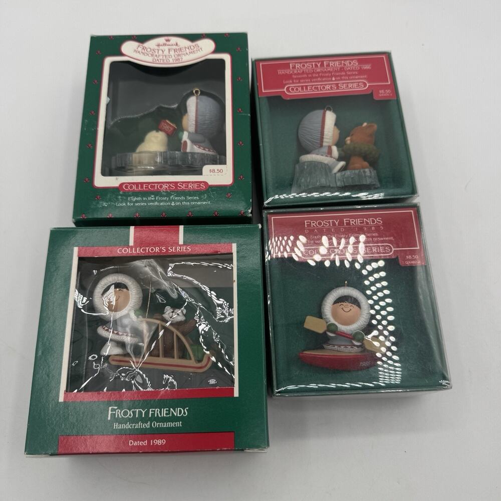Vintage Hallmark frosty friends Christmas ornament Lot Of 4 86-89